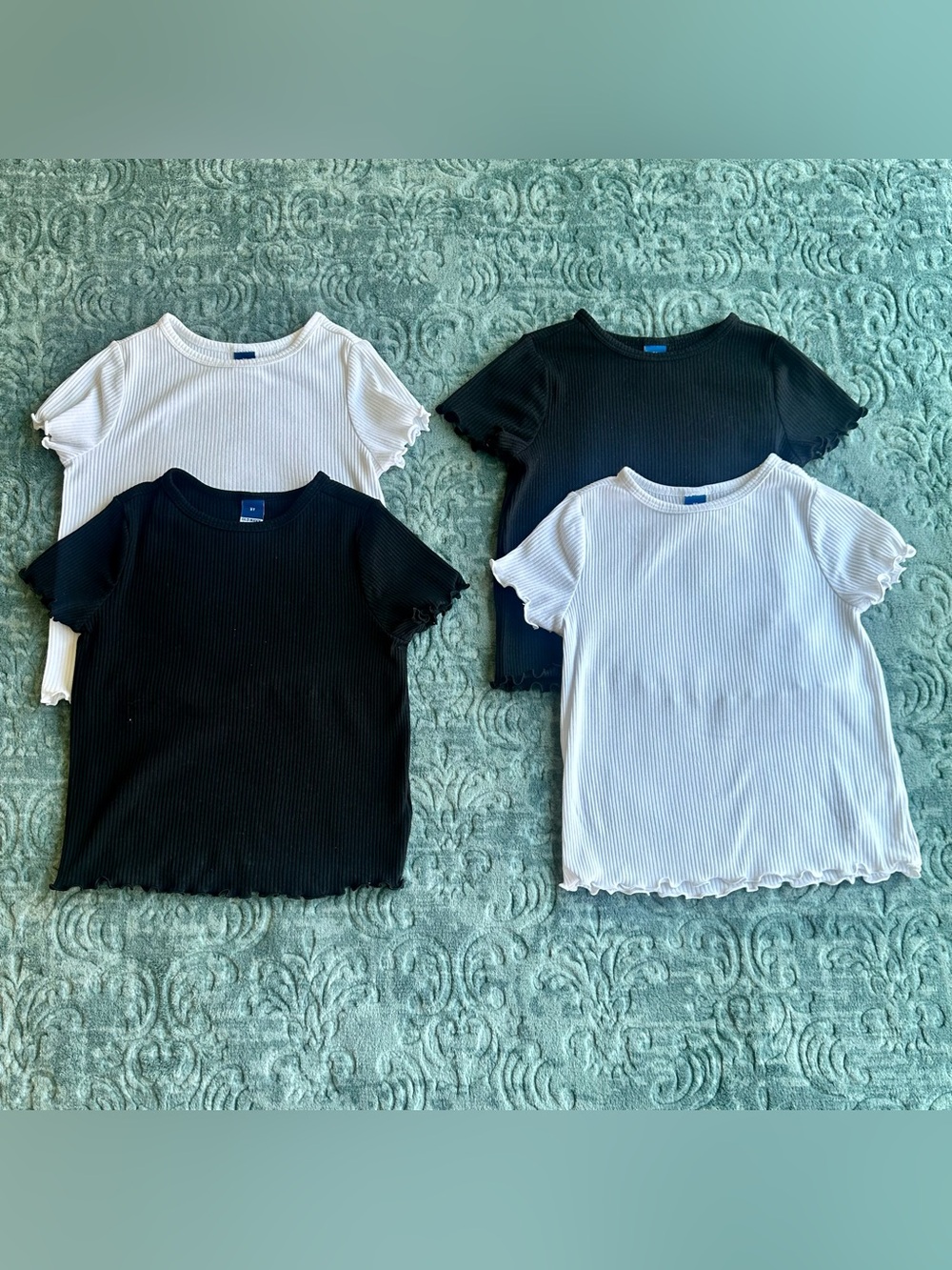 Girls Bundle of Old Navy Black & White Ribbed Shirts | Size 3T